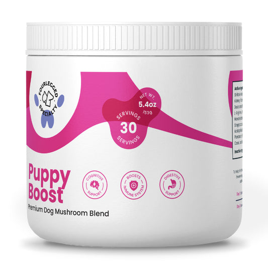 Natural mushroom dog supplement for puppies