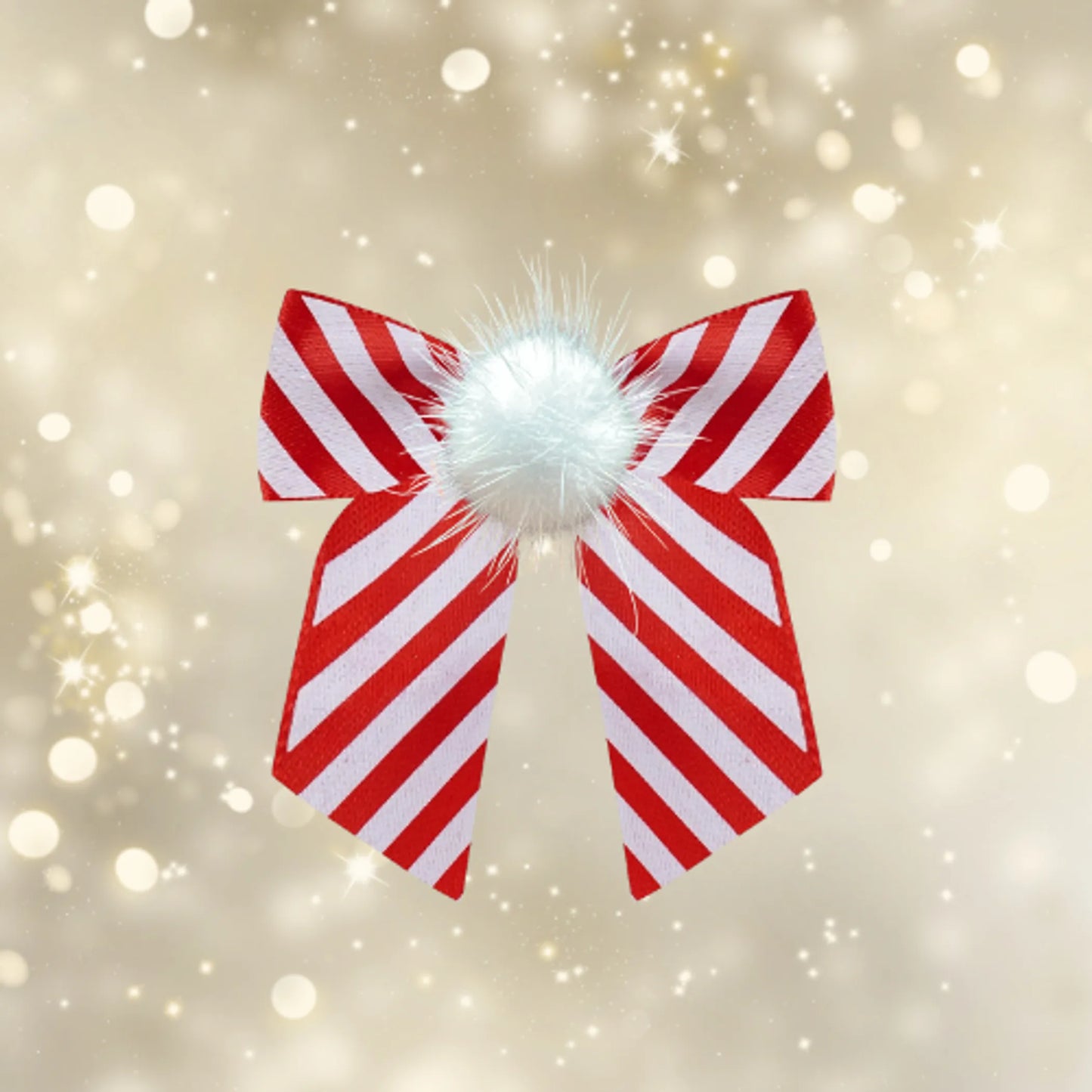 Satin Christmas Bow- Dog Hair Barrette