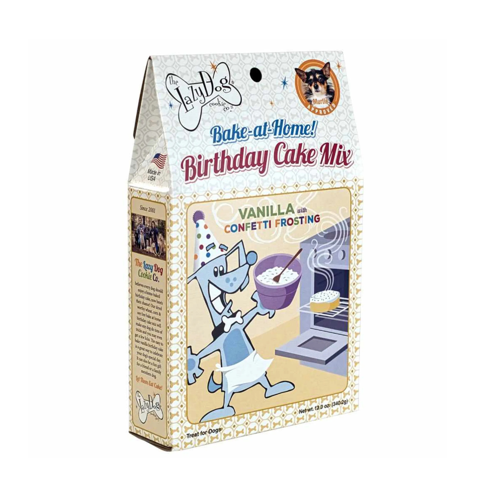 Lazy Dog Vanilla Birthday Cake & Frosting Mix w/Sprinkles Dog Treat 12oz