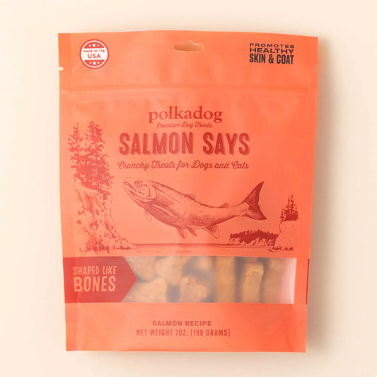 Polkadog Salmon Says – Salmon & Brown Rice Dog & Cat Treats (Omega-3 Rich)