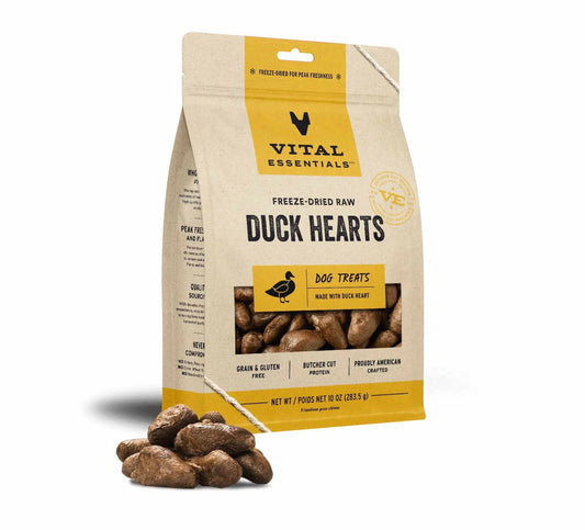 Freeze-Dried Duck Hearts – Single Ingredient Dog Treats (10oz)