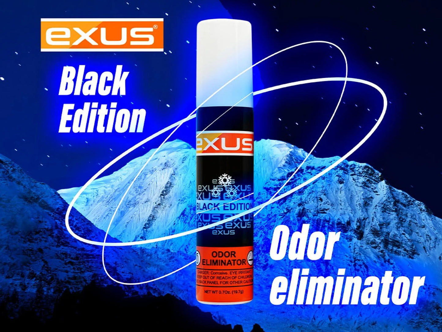 Exus Odor Eliminator - Black Edition 0.7 Oz. Car Air Freshener Odor Eliminator