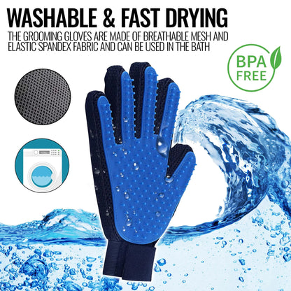 Washable and fast-drying grooming gloves