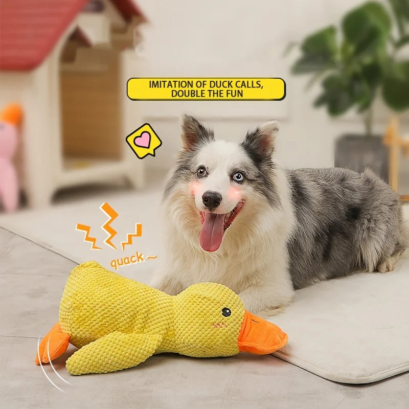 Large Duck-Shaped Squeaky Plush Toy