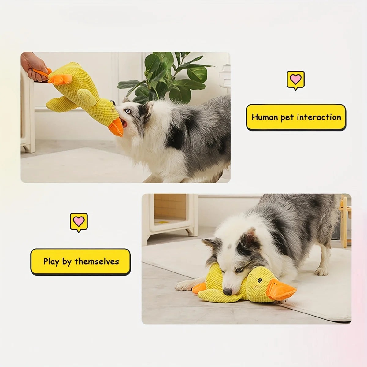 Large Duck-Shaped Squeaky Plush Toy