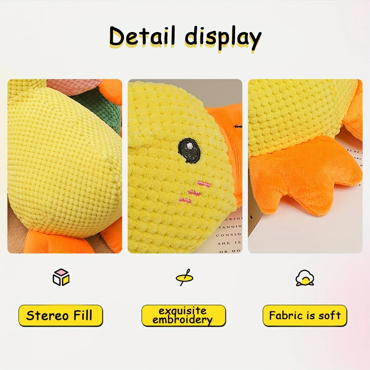 Large Duck-Shaped Squeaky Plush Toy