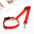 The adjustable pet car seat belt harness for dogs in red.