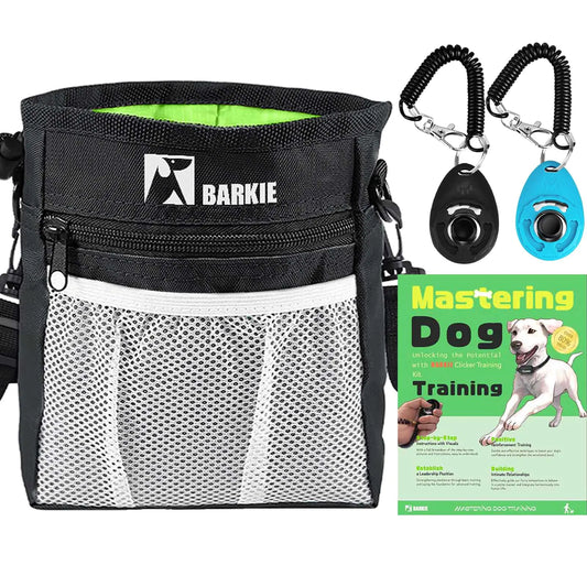 BARKIE Dog Treat Pouch and Pet Training Clickers