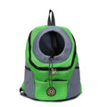 The outdoor portable pet backpack in green.