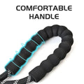 A close up of the reflective traction dog leashes comfortable handle.